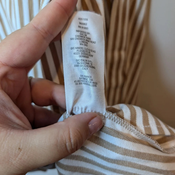 Denim & Co. Yarn Dyed Striped Ruffle Peplum Zip Up Jacket Size L NWOT - Picture 9 of 12